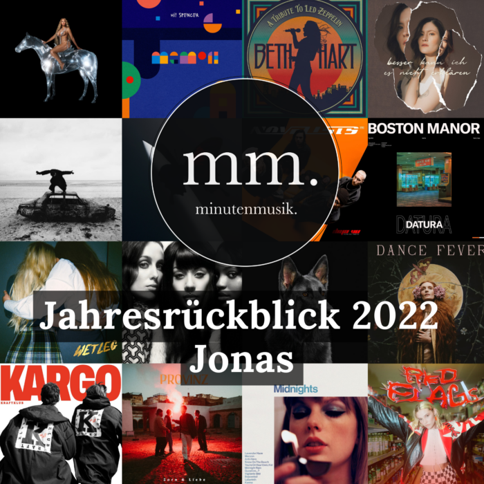 Collage der beliebtesten Alben des Jahres 2022 in der minutenmusik-Redaktion für den Jahresrückblick