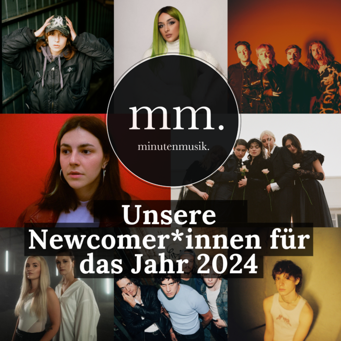 Beitragsbild zum Newcomer*innen-Beitrag 2024: Collage der gefeatureten Musiker*innen.