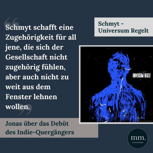 Das Debütalbum von Schmyt (@derschmyt) fängt im Schnappschuss einen Künstler ein, der auf dem Weg nach ganz oben ist. Die Review von Autor Jonas (@ncht_brn): Link in Bio!  #schmyt #universumregelt #derschmyt #niemandkommttour
