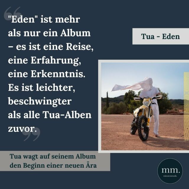 Tua (@tuamusik) hat ein neues Album rausgebracht – und das kommt erstmals ganz in Farbe daher. Mit der Unterstützung von @nura, @tarek_kaizett und @rintintin dokumentiert er auf „Eden“ seine Reise und die Suche nach dem paradiesischen Ort. Ob er fündig wurde – und wie ihm die Platte gelungen ist? Das lest ihr in der Review von Anna (@annaw_xvi). ✨ Link in Bio!  #tua #eden #review
