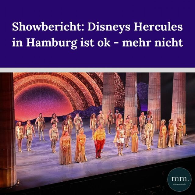 Weltpremiere in Hamburg - das ist ein Statement. Mit Disneys Hercules (@hercules_das_musical) steht das nächste große Musical in der Hafenstadt an und soll die Massen begeistern. Autor Christopher (@callmefili) findet jedoch, dass es sich dabei um das bisher schlechteste Disney-Musical handelt, was man in Deutschland sehen kann. Warum, findet ihr in seiner Kritik heraus. Link in der Bio.  #herculesmusical #hercules #herculesdasmuscial #neueflora #hamburg #musical #weltpremiere  📸: Christopher