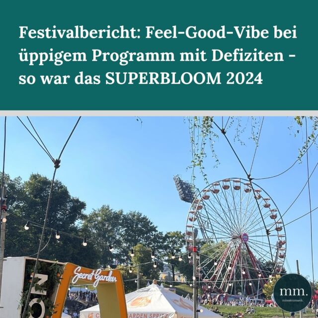 Auch wenn es noch ein paar Dinge im organisatorischen Bereich zu optimieren gibt, war das SUPERBLOOM Festival (@superbloomde) in München ein schöner Abschluss der Saison. Autorin Lucie war bei hochsommerlichen Temperaturen an dem Samstag vor Ort und ist immer noch hin und weg von dem Auftritt von Sam Smith (@samsmith). 
Zum Bericht geht es über den Link in unserer Bio.
#superbloomfestival #superbloom2024
📷: @lucie_krss